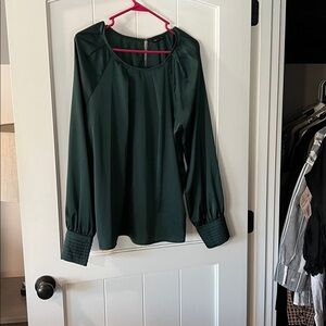 Blu Pepper Deep Green Satin Top